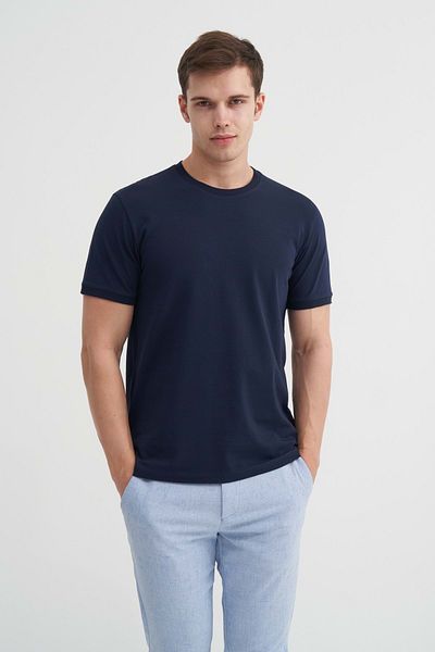 Cazador Μπλουζάκι Jazz 4620 Crew Neck Slim Fit Απλό πλεκτό Lycra T-shirt