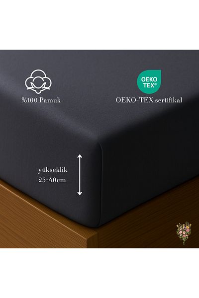 Strauss ملاءة سرير من القطن الممشط المرن مقاس 40 سم من Home Premium 100% قطن 150 جرام/م2 OEKO TEX