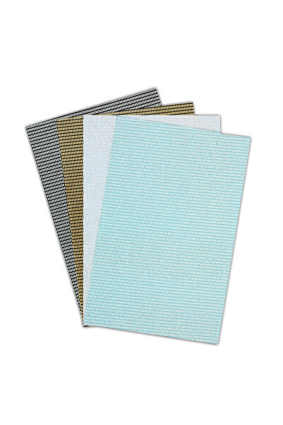 sticker Simli Pırıltılı Yapışkanlı Yaratıcı Eğlenceli El Işi Kareli Kumaş 4 Farklı Renk