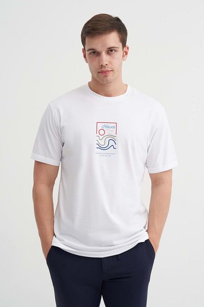 Cazador Tricou cu model din bumbac, cu decolteu rotund Jazz 4188