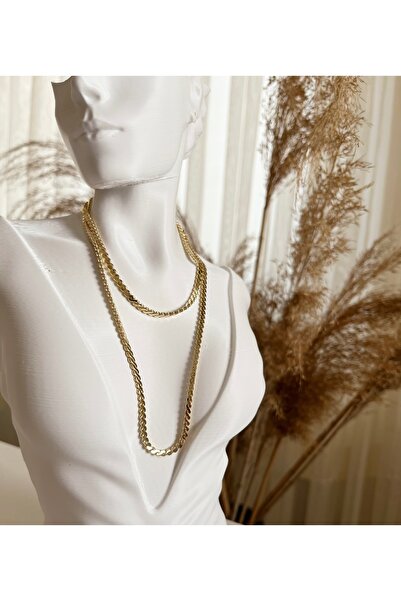 GIFTPALACE Arpa Çelik Kolye - Çelik Kararmaz Arpa Zincir 316l Çelik 60 Cm 14k...