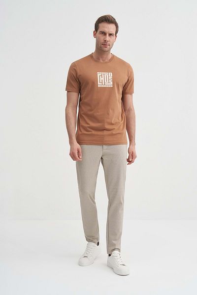 Cazador Slim Fit Crew Neck Cotton Printed T-Shirt