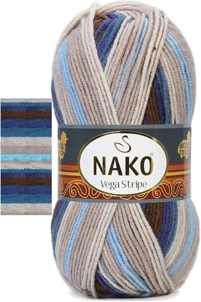 NAKO Vega Stripe Premium Acrylic Hand Knitting Yarn Wool No: 82422