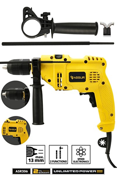 ASSUR 500w Darbeli Metal Şanzıman 13mm Elektrikli Matkap