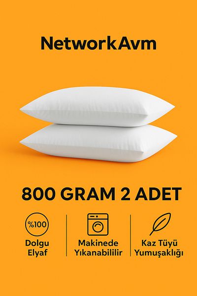 NetworkAvm Premium Silicone Pillow – 800 Grams (Set of 2)