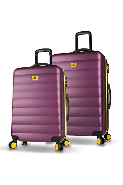 My Valice Colors Abs Orta Ve Büyük Boy Mürdüm 2'li Valiz Seti