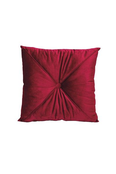 OEM Puffet Decorative Pillow in Cherry Velvet, Square, 40x40 Cm