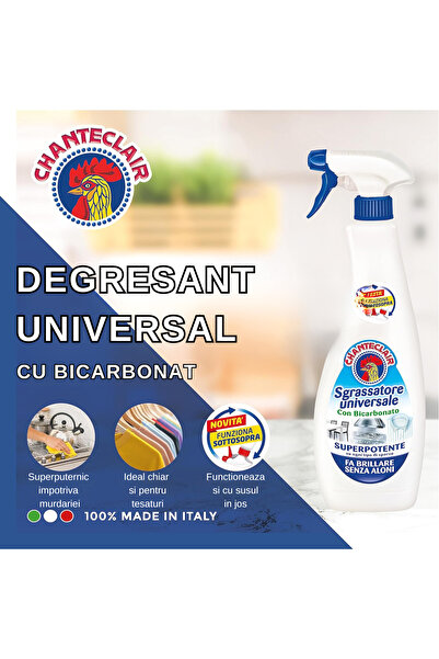 Chanteclaire 3 x Degresant universal Chanteclair cu Bicarbonat, Curata multiple suprafete, Efect puternic, 600 ml