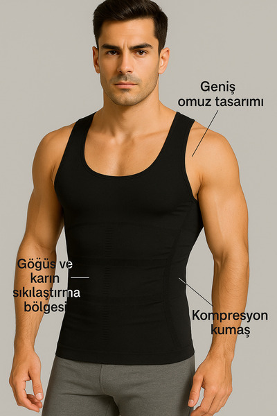 yumuhome Erkek Korse. Erkek korse Atlet. Göbek gizleyen korse atlet. Slim fit...