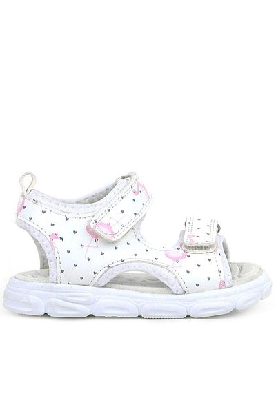 Rakerplus White Flamingo Velcro Baby Sandals Shoes