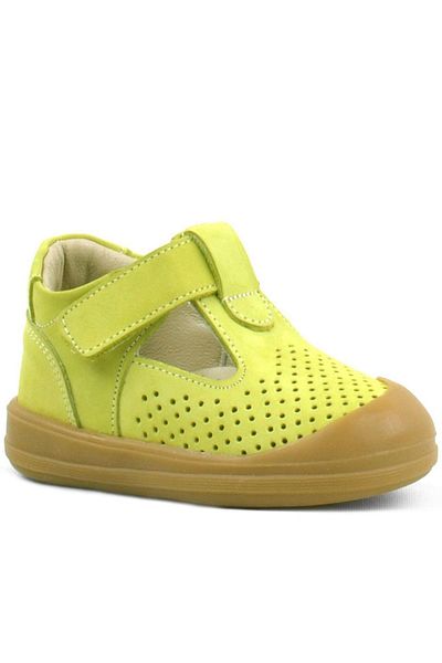 Rakerplus Shaun Genuine Leather Pistachio Green Velcro Anatomical Baby Sandals
