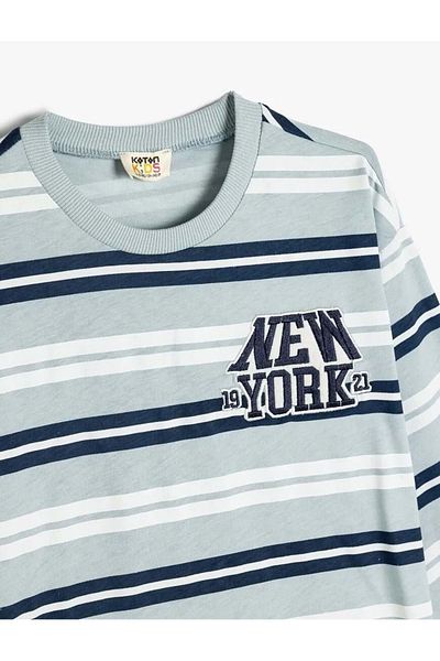 Koton Long Sleeve Crew Neck - T-Shirt with Applique Detail