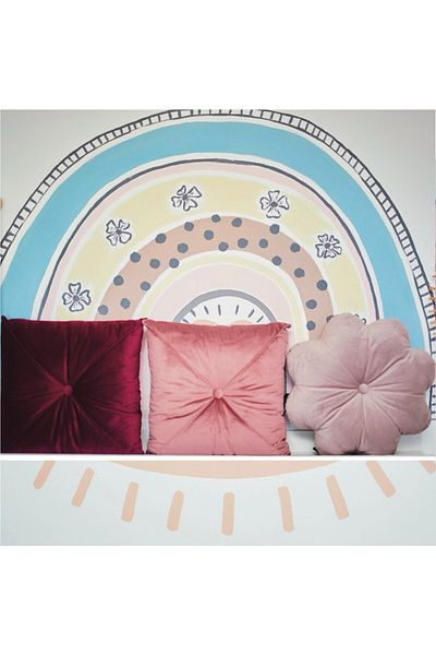 OEM Puffet Decorative Pillow in Cherry Velvet, Square, 40x40 Cm