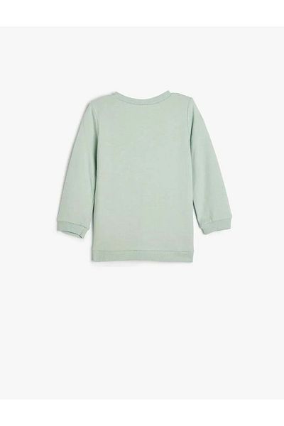 Koton Baby Girl Sweatshirt Long Sleeve Cat Printed 5Wmg10108Ak Blue
