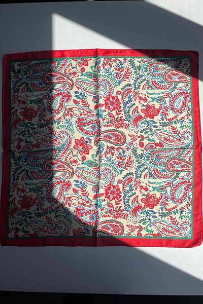 keisy Patterned Red Scarf