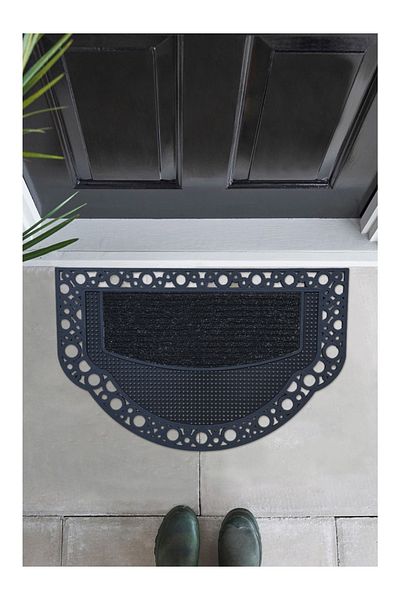 M&H Quality Half Moon Model Welcome Summer Door Mat Black Color