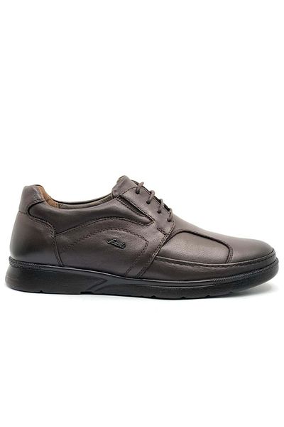 Forelli Broks (Bunion) Genuine Leather Orthopedic Men's Casual Shoes Brown Special for Bone Protrusion