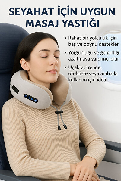 SMAYLİNG Taşınabilir Kablosuz Boyun Masaj Yastığı | Isıtmalı & Titreşimli