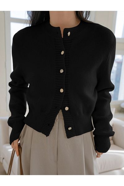 Ugdelia Women's Basic Soft Textured Knitwear Cardigan