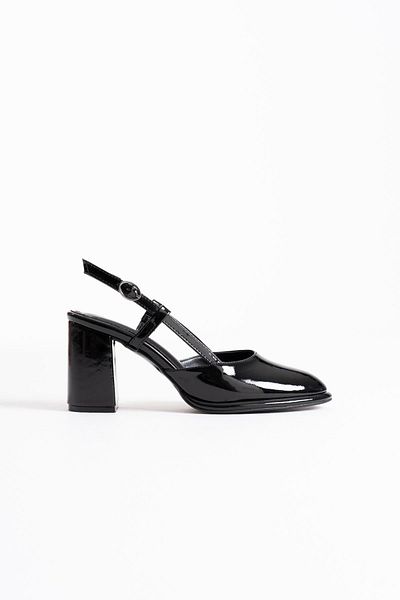 Zerenyus Denma Premium Black Patent Leather Women's Heeled Shoes
