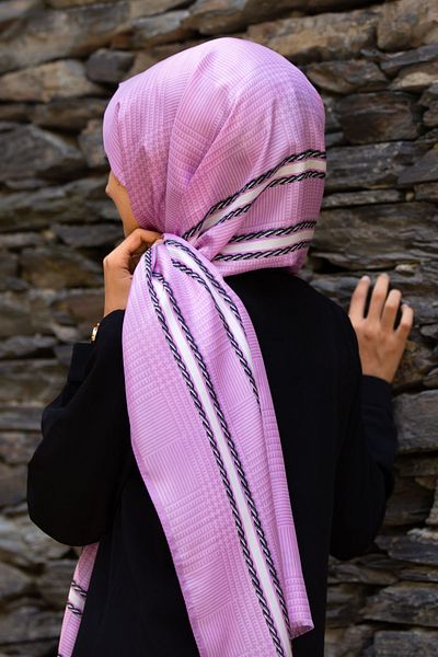 Vissona Women's Fresh Silk Shawl Pink Black