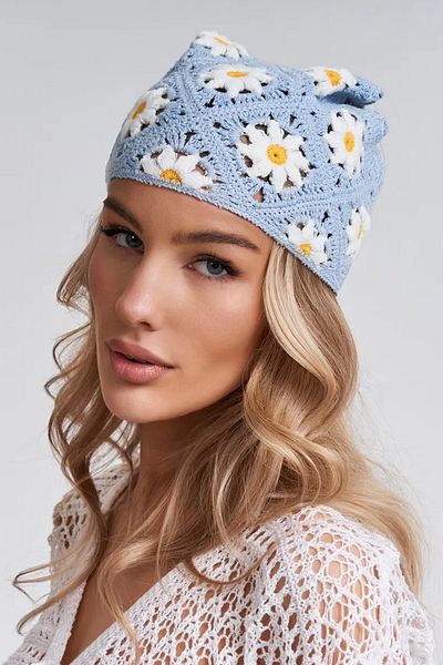 New Obsessions Floral Knitted Triangle Bandana