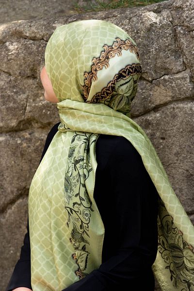 Vissona Women's Fresh Silk Shawl Water Green Gold