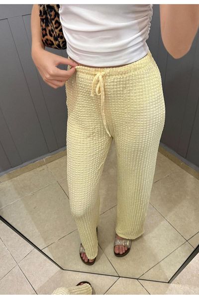 peri tower New Product Ultra Quality Seersucker Wrap Lace up High Waist Trousers 0030