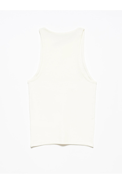 Dilvin Women's Ecru Halter Collar T-Shirt - ECRU