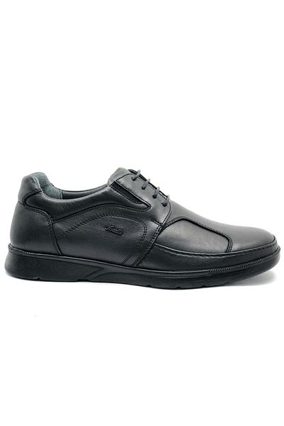 Forelli Broks (Bunion) Genuine Leather Orthopedic Men's Casual Shoes Special for Bone Protrusion Black
