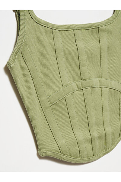 Dilvin 3793 Corset Top-Khaki