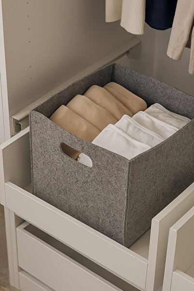 YUNUSOĞLU HOME 6 Pieces Felt Organizer - In-Cabinet Square Organizer