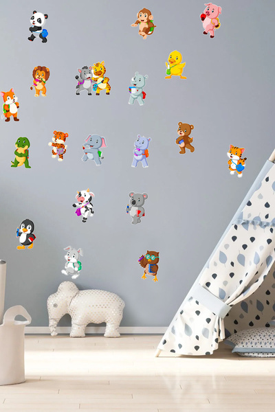 KT Decor مجموعة حيوانات الأطفال ملصقات حائط لغرفة الأطفال
