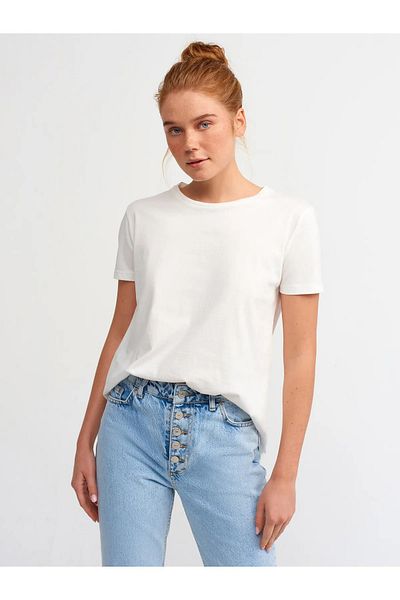 Dilvin 3471 Tricou de bază Crew Neck-ecru