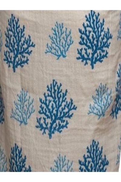 Hayalet 100% Cotton Double Layer Muslin Beach Towel - Blue Coral