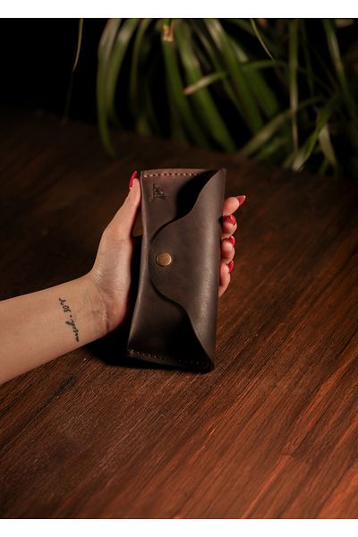 Derimoda Genuine Leather Handmade Glasses Case – Unisex Sunglasses Case