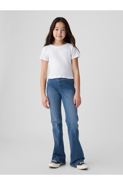 GAP Kız Çocuk Mavi High Rise Flare Jean Pantolon