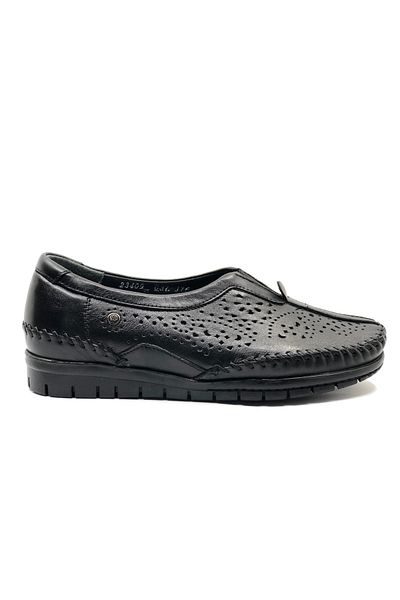 Kocamanlar Ayakkabı Forelli Twin Genuine Leather Orthopedic Comfort Women's Casual Shoes Black