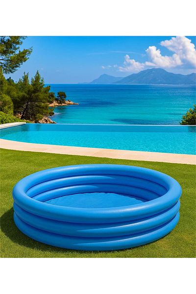Intex مسبح دائري قابل للنفخ للأطفال - تصميم ثلاثي الحلقات، مسبح متين وممتع للصيف