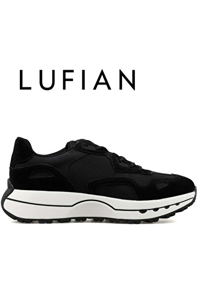 Lufian 111230268 Graham Sneaker Ανδρικά Δερμάτινα Παπούτσια ΜΑΥΡΟ