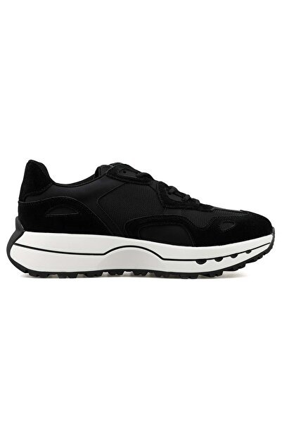 Lufian 111230268 Graham Sneaker Ανδρικά Δερμάτινα Παπούτσια ΜΑΥΡΟ