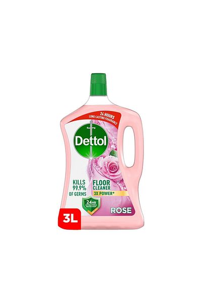 Dettol Power Floor Cleaner Rose Scent 3 Litres Kills 99.9% Germs, Deep Cleaning