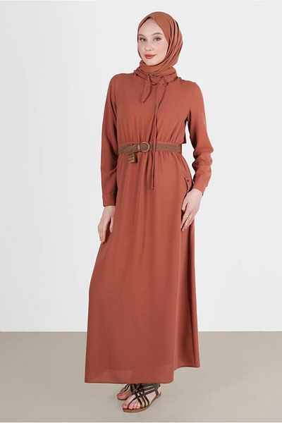 Alvina Pocketed Belted Dress - Model 42590