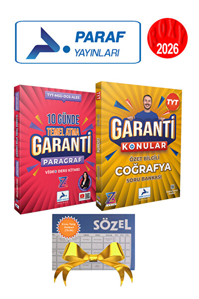 paraf yayınları Paraf Garanti 10 Günde Pragraf-garanti Coğrafya Soru Bnk Hedi...
