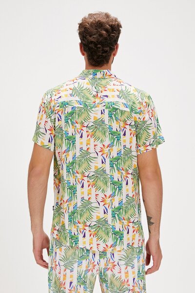 Bad Bear Bloom White Printed Men's Shirt