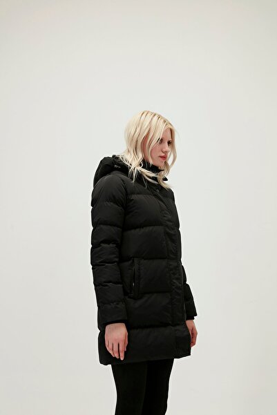 Bad Bear Nikita Puffer Black Hooded Women's Coat