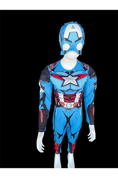 3A MODA Costum pentru copii Captain America Costum pentru copii cu scut – Costum băiat 4-10 ani