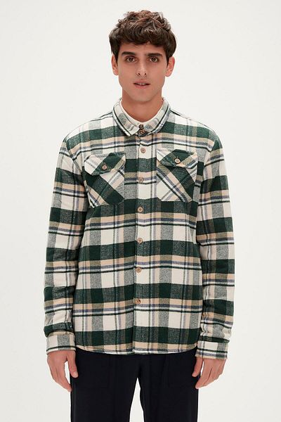 Bad Bear Thomas Green Checkered Men's Lumberjack Shirt Jacket