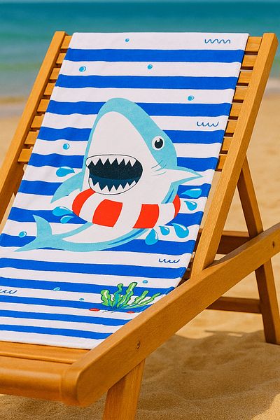 Kidaxi Shark Patterned Beach Towel 70X150