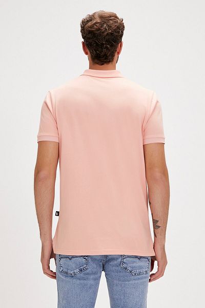 Bad Bear Pink Men's Polo Neck T-Shirt